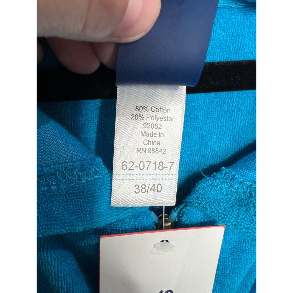 NWT Swimsuits For All Womens Blue Terry Cover Up Hoodie Zip Swim Cover Sz 38/40 - Picture 3 of 12